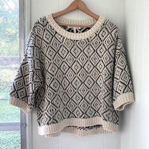 Victoria’s Secret boxy knit sweater with short sleeves and drop shoulders